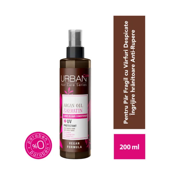 Balsam de păr fără clătire cu ulei de argan și cheratină